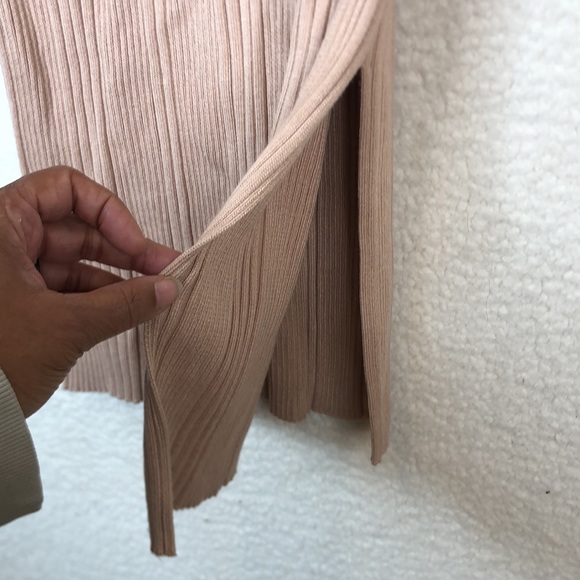 NWT Samsoe Samsoe Womens Tan Ribbed Open Front Dress SIZE MEDIUM NEW WITH TAGS - Picture 4 of 7